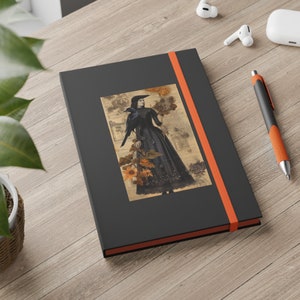 Witchy Gothic Notebook Ruled Line Pages Halloween Gift for Witches Raven Witch Journal image 1