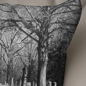 Peut inclure: Photographie en noir et blanc d'un arbre d&eacute;nud&eacute; dans une for&ecirc;t. L'arbre est grand et mince avec de nombreuses branches. L'arri&egrave;re-plan est un flou d'autres arbres et de feuillages.