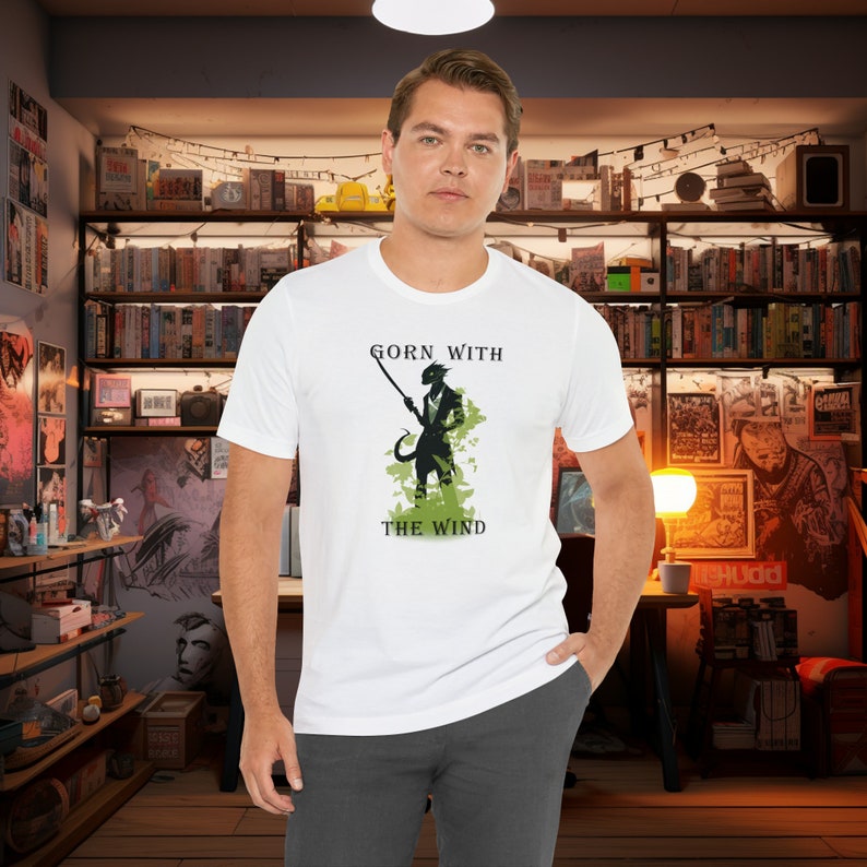 Gorn with the Wind T-shirt, Star Trek Themed Top, Unisex Size Cotton Shirt, Plus Size Options image 4