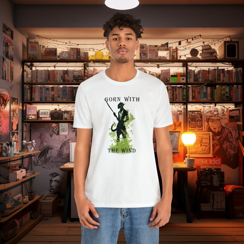 Gorn with the Wind T-shirt, Star Trek Themed Top, Unisex Size Cotton Shirt, Plus Size Options image 1