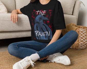The Raven T-Shirt | Gothic Crow Illustration, Dark Art Tee