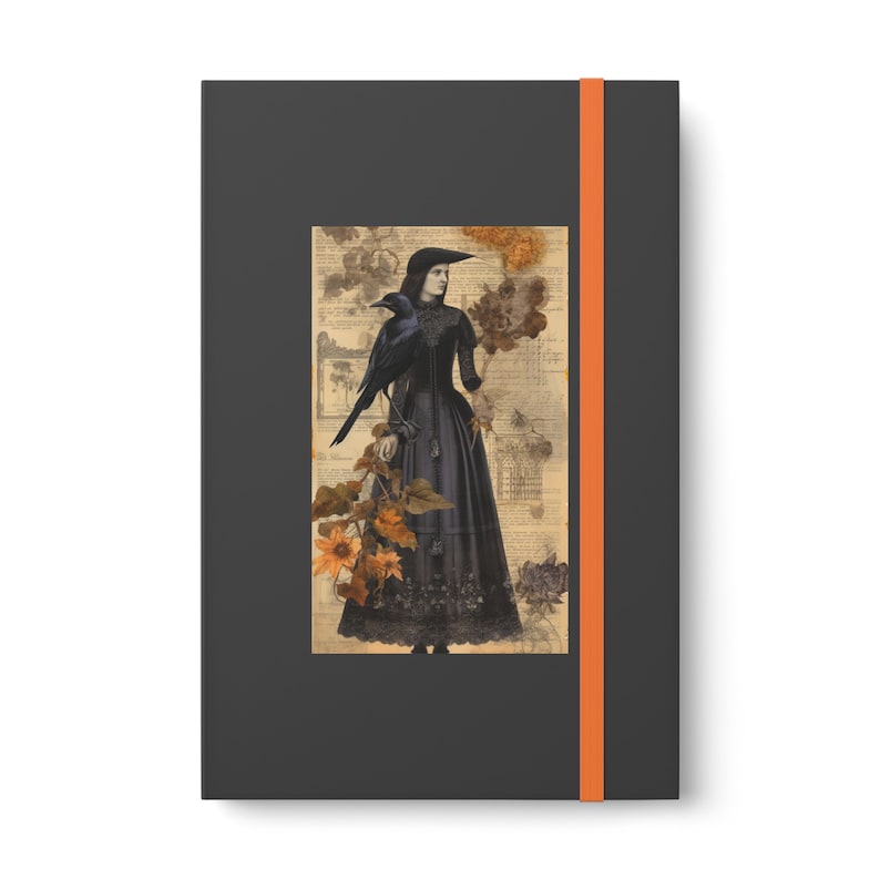 Witchy Gothic Notebook Ruled Line Pages Halloween Gift for Witches Raven Witch Journal image 3