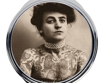 Maud Wagner Tattooed Lady Compact Mirror, Pocket Mirror, Gift For Feminist, Badass Lady