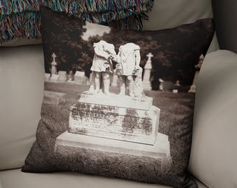 Cimetière gothique, décoration de pierre tombale, taie d'oreiller gothique d'Halloween