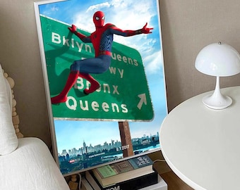 Spiderman Homecoming Movie poster, Canvas wall art, Room decoration, Movie art, Gift for movie fans, Unframed