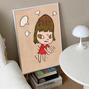 Yoshitomo Nara Art Poster, Canvas wall art, Room decoration, Movie art, Gift for movie fans, Unframed