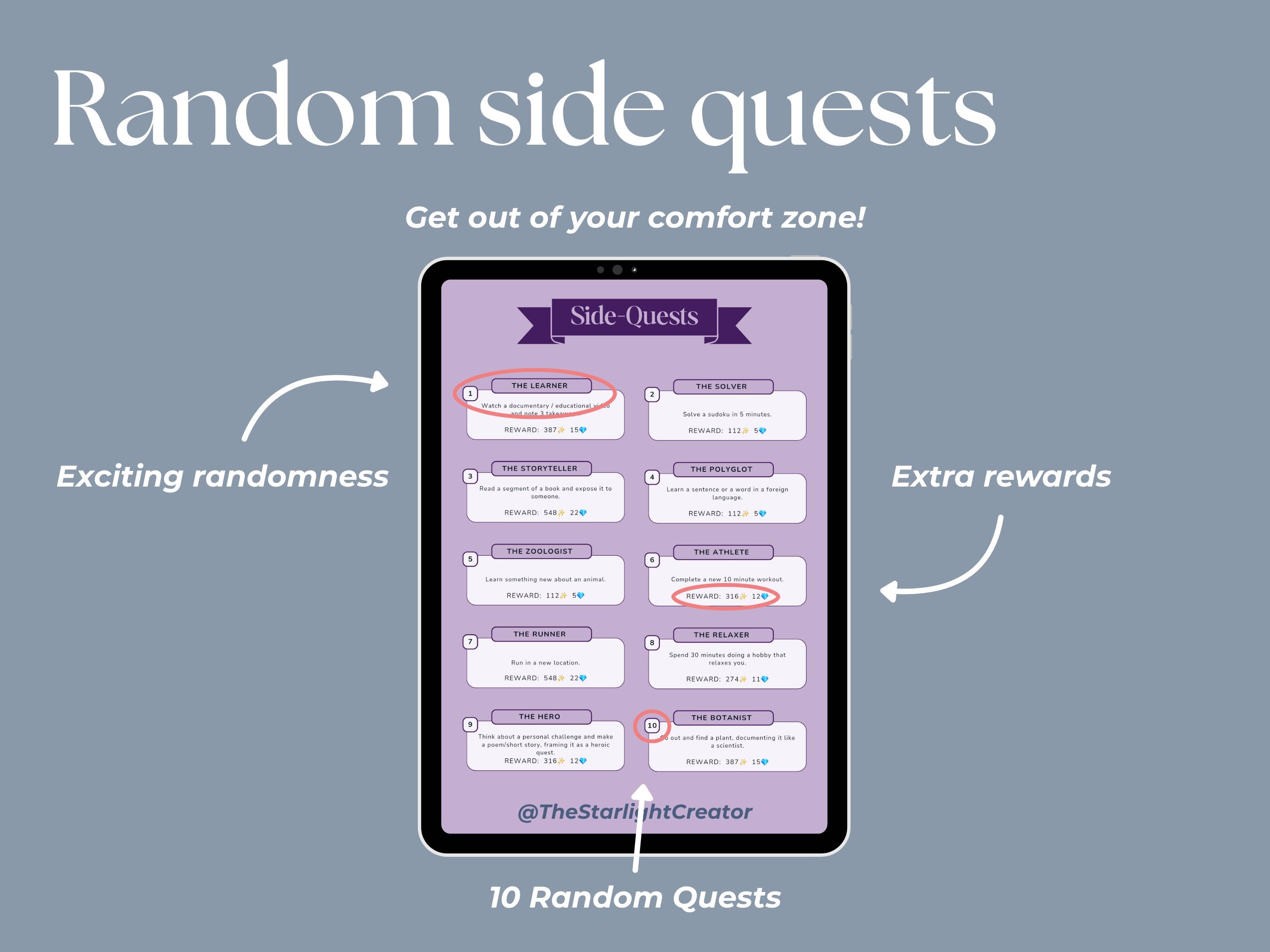 Gamify Your Life Template - Goals, Habit Tracker, Daily Planner, Quests ...