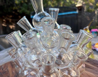 Vintage Handcrafted Funky Cluster Vase/ Propagation Centerpiece For Plant Enthusiasts