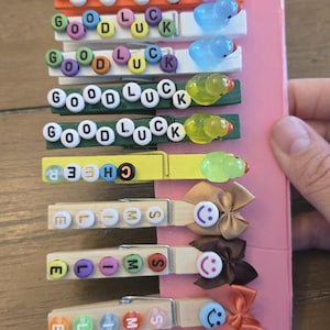 Beaded Letter Cheer Pins