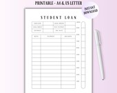 Student Loan Debt Tracker Printable: Payment Planner (Digital Download)