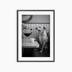 Coffee Poster, Photography Prints, Funny Wall Art, Dog Prints, Coffee Table, Funny Poster, Black and White Wall Art, Museum Quality Wall Art