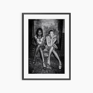 Impression Kate Moss, impression Naomi Campbell, impressions photo, art mural noir et blanc, impressions vintage, affiche de photographie de qualité musée
