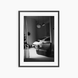 Affiche Porsche, tirages de photographies, art mural Porsche, affiche Porsche 911, art mural noir et blanc, affiche de photographie de qualité musée