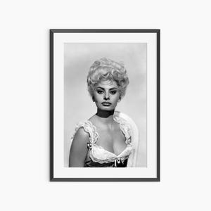 Affiche Sophia Loren, tirages de photographie, Sophia Loren, affiche vintage, art mural noir et blanc, affiche de photographie de qualité musée