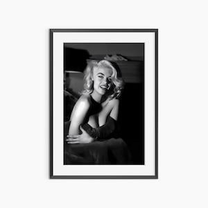 Jayne Mansfield, Photography Prints, Hollywood Star, Vintage Poster, Black and White Wall Art, Museum Quality Photography Poster