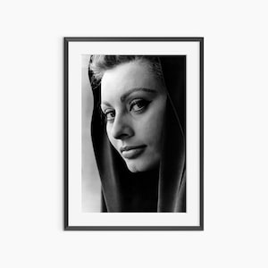 Sophia Loren Poster, Photography Prints, Sophia Loren, Vintage Poster, Black and White Wall Art, Museum Quality Photography Poster