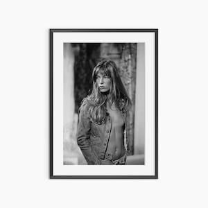 Jane Birkin, Photography Prints, Jane Birkin Poster, Vintage Prints, Black and White Wall Art, Retro Poster, Museum Grade Photography Poster