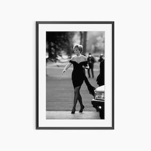 Princess of Wales, Photography Print, Revenge Dress, Princess Diana, Retro Poster, Black and White Wall Art, Museum Grade Photography Poster