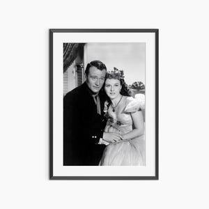 John Wayne Print, Photography Prints, John Wayne Poster, Retro Poster, John Wayne, Black and White Wall Art, Museum Grade Photography Poster