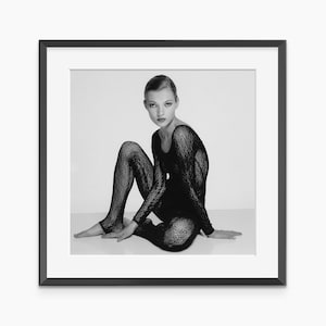 Kate Moss Print, Photography Prints, Retro Poster, Kate Moss Poster, Black and White Wall Art, Museum Quality Photography Poster