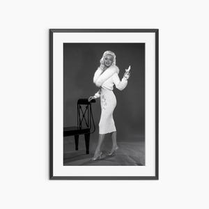 Jayne Mansfield, Photography Prints, Hollywood Actress, Vintage Poster, Black and White Wall Art, Museum Quality Photography Poster