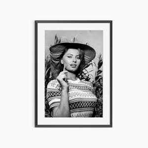 Affiche Sophia Loren, tirages photographiques, Sophia Loren, affiche rétro, art mural noir et blanc, affiche de photographie de qualité musée