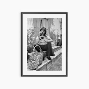 Jane Birkin Print, Photography Prints, Jane Birkin, Retro Poster, Black and White Wall Art, Vintage Prints, Museum Grade Photography Poster