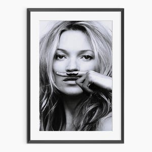 Kate Moss Print, Photography Prints, Retro Poster, Kate Moss Poster, Black and White Wall Art, Museum Quality Photography Poster