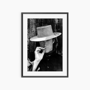 Clint Eastwood, Photography Prints, Hollywood Wall Art, Retro Poster, Black and White Wall Art, Museum Quality Photography Poster