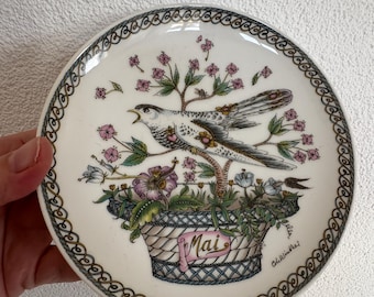 Vintage Hutschenreuther Ole Winther Month Bird March Wall Hanging