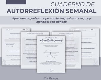Cuaderno de autorreflexión semanal Diario de gratitud y bienestar Planner emocional PDF imprimible autocuidado Planner semanal