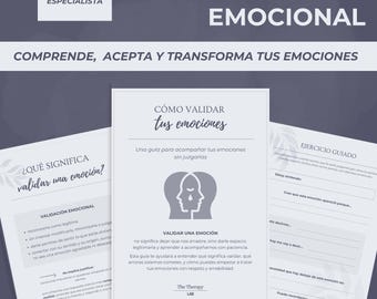 Guía de validación emocional  Autocuidado y bienestar Psicología práctica para tus emociones Diario emocional Ejercicios PDF imprimible