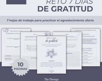 Reto de gratitud Diario de gratitud y bienestar Planner emocional autocuidado Gratitud journal Diario digital PDF