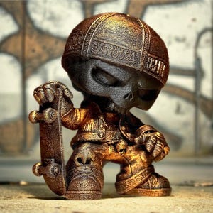 Skater Statue – 3D-printed figure with board, urban streetwear decoration, collectible figure for skateboarding fans