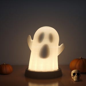 Halloween table lamp ghost scare – LED ghost lamp, spooky party decoration & night light