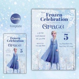 Frozen Four The First Time In Forever Birthday Invitation Frozen 4th Birthday Invitation Kids Fourth Party Invite Elsa Anna Theme EDITABLE