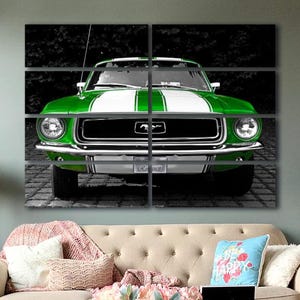 Ford Mustang Tremendously Huge Wall Art Picture on Canvas - Muscle Car Extra Large Oversized Art