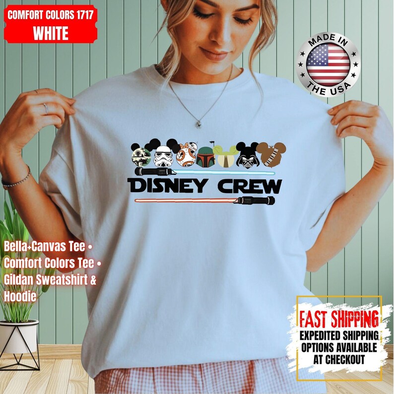 Disney Crew Star Wars Shirt, Mandalorian Sweatshirt, Darth Vader Comfort Colors Shirt, Chewbacca Shirt, Star Jedi Shirt, Luke Skywalker Tee image 9