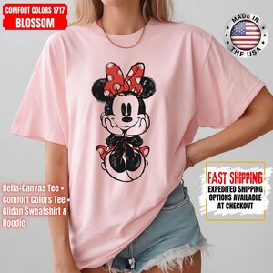 Disney Classic Minnie Mouse Shirt Retro Minnie T-Shirt for Disneyland Trip, Disneyland Holiday Family Matching Shirt, Disney Minnie Gift Tee image 7