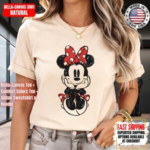 Disney Classic Minnie Mouse Shirt Retro Minnie T-Shirt for Disneyland Trip, Disneyland Holiday Family Matching Shirt, Disney Minnie Gift Tee image 1