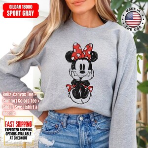 Disney Classic Minnie Mouse Shirt Retro Minnie T-Shirt for Disneyland Trip, Disneyland Holiday Family Matching Shirt, Disney Minnie Gift Tee image 8