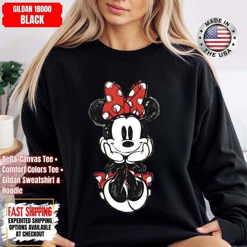 Disney Classic Minnie Mouse Shirt Retro Minnie T-Shirt for Disneyland Trip, Disneyland Holiday Family Matching Shirt, Disney Minnie Gift Tee image 16