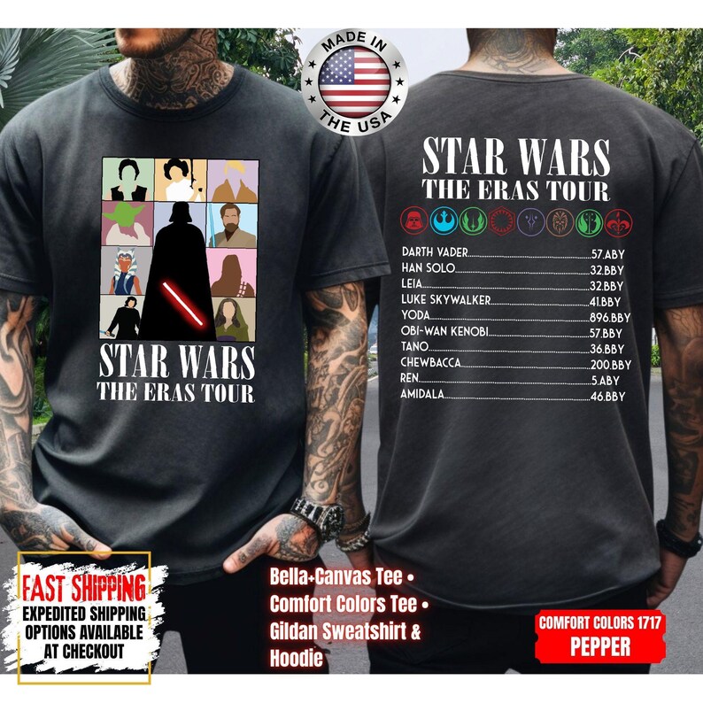 Camiseta Disney Star Wars, sudadera Mandalorian, camiseta de colores cómodos de Darth Vader, camiseta de Chewbacca, camiseta Star Jedi, camiseta de Luke Skywalker imagen 1
