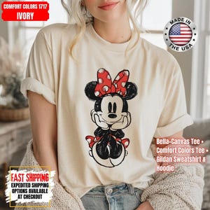 Disney Classic Minnie Mouse Shirt Retro Minnie T-Shirt for Disneyland Trip, Disneyland Holiday Family Matching Shirt, Disney Minnie Gift Tee image 6