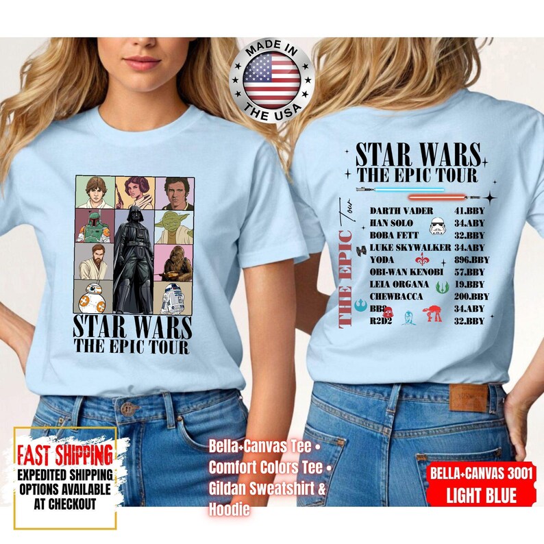 Disney Star Wars Shirt, Mandalorian Sweatshirt, Darth Vader Comfort Colors Shirt, Chewbacca Shirt, Star Jedi Shirt, Luke Skywalker Shirt imagem 9