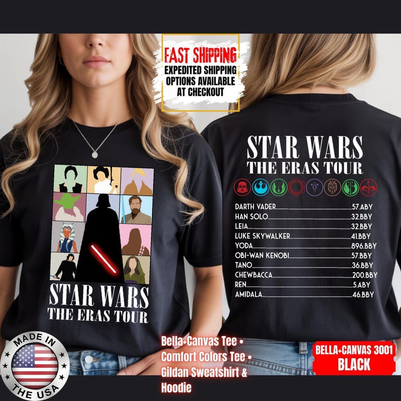 Camiseta Disney Star Wars, sudadera Mandalorian, camiseta de colores cómodos de Darth Vader, camiseta de Chewbacca, camiseta Star Jedi, camiseta de Luke Skywalker imagen 10