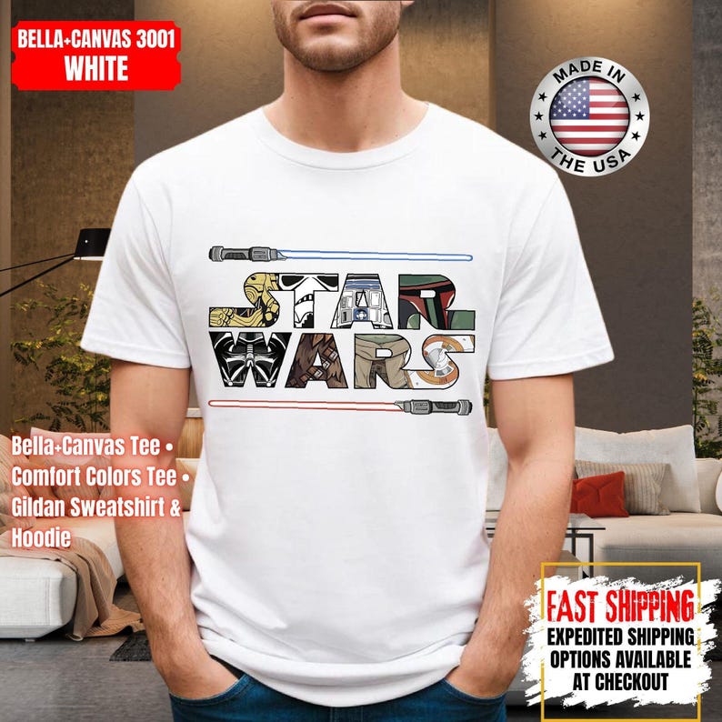 Disney Star Wars Shirt, Mandalorian Sweatshirt, Darth Vader Comfort Colors Shirt, Chewbacca Shirt, Star Jedi Shirt, Luke Skywalker Tee Bild 1