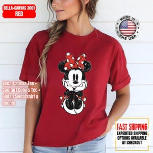 Disney Classic Minnie Mouse Shirt Retro Minnie T-Shirt for Disneyland Trip, Disneyland Holiday Family Matching Shirt, Disney Minnie Gift Tee image 13