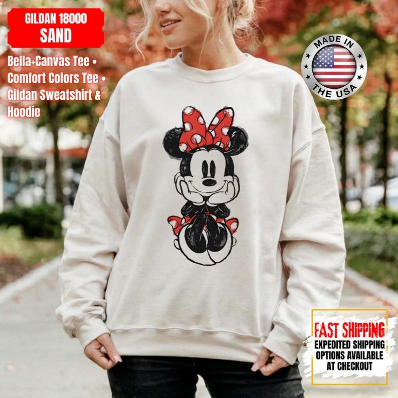 Disney Classic Minnie Mouse Shirt Retro Minnie T-Shirt for Disneyland Trip, Disneyland Holiday Family Matching Shirt, Disney Minnie Gift Tee image 10