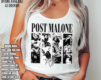 Vintage Post Malone Tank Top,     Post Malone Tank Top, Post Malone Tour, Big Ass Stadium Tour, Posty 2026 Tour Tank Top